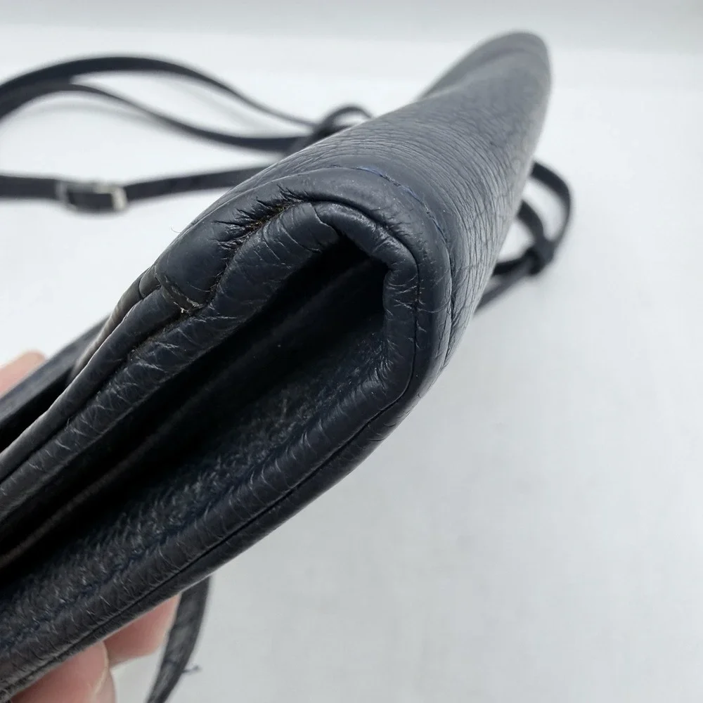 BRIGHTON MINGLE ENVELOPE SMALL LEATHER WALLET W/STRAP BLUE
